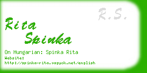 rita spinka business card